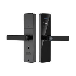 Yala inteligenta, Inchidere digitala a usii, maner Control acces fara cheie, Tuya, Smart Life Control biologic amprenta digitala Inchidere automata Card IC Cod antifurt Usa digitala, negru SmartWIz
