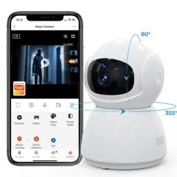 Camera de supraveghere TUYA, Cu Functie Baby Monitor, Si cu Rotire 360 grade, Full HD 1080P, Wireless Audio Video, IP, Night Vision, Detectarea miscarilor, Two-Way Audio SmartWiz