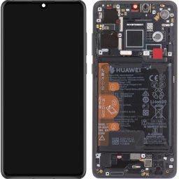 Piese si componente Display cu Touchscreen Huawei P30, cu Rama si Acumulator, Negru, Service Pack 02354HLT