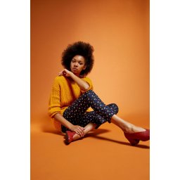 Pantaloni imprimati - bleumarin