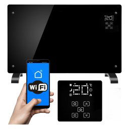 Panou de incalzire din sticla, 2500W, 3 trepte, cu termostat, timer, dispay LED, WiFi Household NewTrend