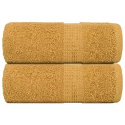 Prosoape pentru oaspeti 2 buc Aur 30x50 cm 360 g/m² 100% bumbac GartenMobel Dekor