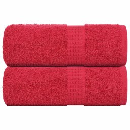 Prosoape pentru oaspeti 2 buc Rosu 30x50cm 360 g/m² 100% bumbac GartenMobel Dekor