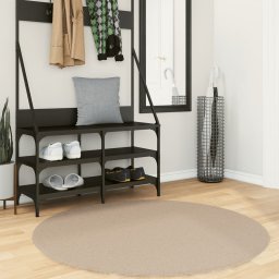 Covor HUARTE, fir scurt, moale si lavabil, nisipiu, Ø 120 cm GartenMobel Dekor
