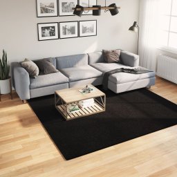 Covor HUARTE, fir scurt, moale si lavabil, negru, 240x240 cm GartenMobel Dekor
