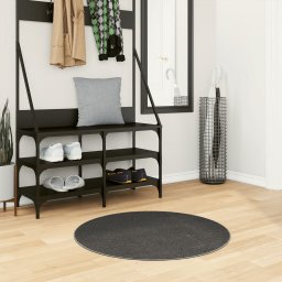 Covor "IZA" aspect scandinav, cu fire scurte, antracit, Ø 80 cm GartenMobel Dekor