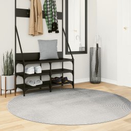 Covor "IZA" aspect scandinav, cu fire scurte, gri, Ø 160 cm GartenMobel Dekor