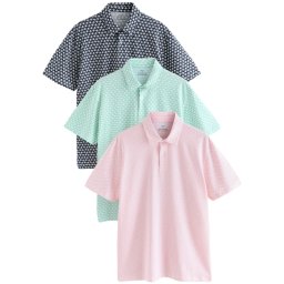 Next Tricou albastru marin / verde mentă / roz