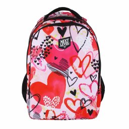 Ghiozdan Next Level, 2 in 1, colectia Heart Queen, 3 compartimente