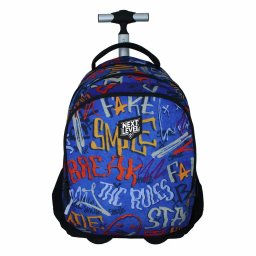 Troller Next Level, 2 in 1, 3 compartimente, albastru