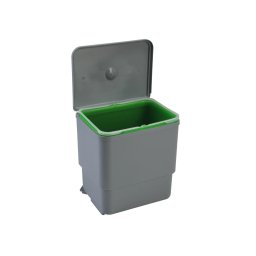 Cos gunoi pentru mobilier bucatarie, model Quatro, 1 cuva x 16 L, finisaj gri