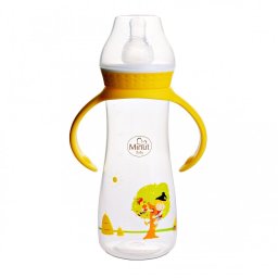 Biberon "Pupaza din tei" cu manere 250 ml Minut Baby 3+