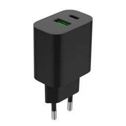 Incarcator priza USB-A + USB type C 20W Negru, Gembird TA-UC-PDQC20-01-BK