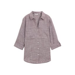 TOM TAILOR Bluză roșu bordeaux / alb