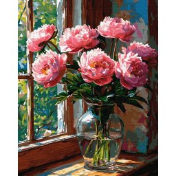 Set pictura pe numere, cu sasiu, Atingere de primavara, 40x50 cm
