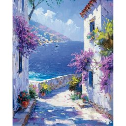 Set goblen cu diamante, cu sasiu, Vis mediteranean, 40x50 cm
