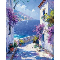 Set pictura pe numere, cu sasiu, Vis mediteranean, 40x50 cm