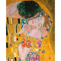 Set pictura pe numere, cu sasiu, Sarutul - detaliu, Klimt, 40x50 cm