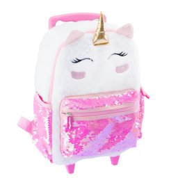 Nice Ghiozdan troler fetita Girabrilla, Unicorn Magic, cu paiete reversibile si roti rezistente
