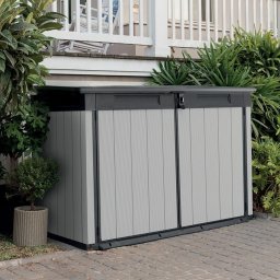 Dulap gradina exterior, plastic, depozitare unelte si accesorii gradina, gri, 2020 L, Keter Premier Jumbo, 1905 x 1093 x 1325 cm, 2 usi, rezistent UV, ventilatie, podea inclusa