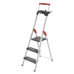 Scara aluminiu Hailo L100 TopLine, Scara de siguranta pentru uz casnic, 3 trepte