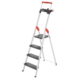 Scara aluminiu Hailo L100 TopLine, Scara de siguranta pentru uz casnic, 4 trepte