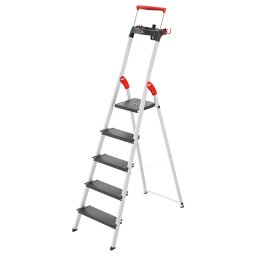 Scara aluminiu Hailo L100 TopLine, Scara de siguranta pentru uz casnic, 5 trepte
