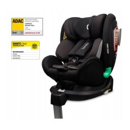 Lionelo - Scaun auto I-size Antoon Plus, Pozitie de somn, Protectie laterala, Rotire 360 grade, 0-18 kg, Cu Isofix si picior de sustinere, Negru, Testat ADAC, Conform cu standardul european de securitate ECE R129