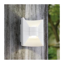 Eglo 93367 REDONDO - Aplică de perete LED pentru exterior, albă, 2x LED-SMD/2,5W/230V IP44