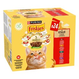 Hrană umedă pentru pisici Friskies în sos - pui, vită, miel, rață 6 x (12 x 85 g)