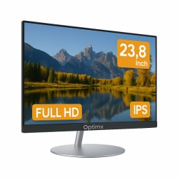 All in One Nou OptimX QD40, 23.8 Inch Full HD, Procesor Intel N100 pana la 3.40GHz (Generatia a 12-a), 8GB DDR4, 256GB SSD, Wi-Fi, Bluetooth, Boxe NewTechnology Media