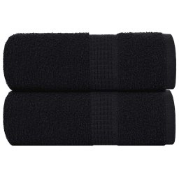 Prosoape de baie 2 buc. FROGN Negru 30x30 cm 100% bumbac GartenMobel Dekor