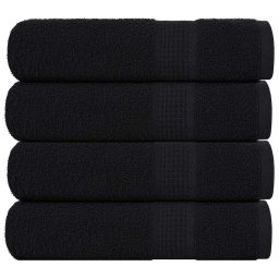Prosoape de dus 4 buc Negru 70x140 cm 360 g/m² 100% bumbac GartenMobel Dekor