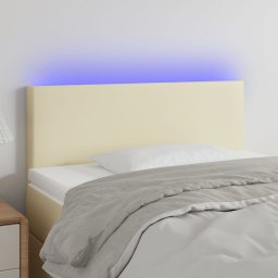 Tablie de pat cu LED, crem, 100x5x78/88 cm, piele ecologica GartenMobel Dekor