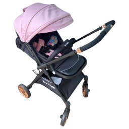 Carucior sport, cu maner reversibil, pliabil si troler, T700 For Angel, Roz cu Negru