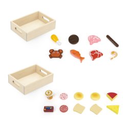 Set alimente de frigider din lemn, viga