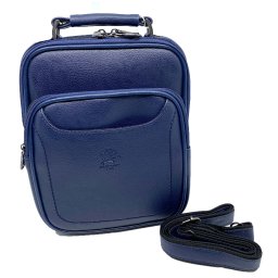 Geanta de umar pentru barbati WestPolo din Piele Naturala Neagra Bleumarine