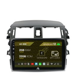 Navigatie Toyota Corolla (2007-2013), Android 12, E-Octacore 2GB RAM + 32GB ROM, 9 Inch - AD-BGE9002+AD-BGRKIT067