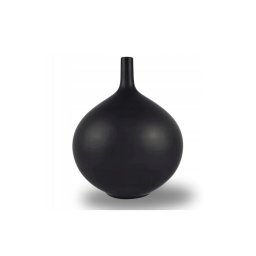 Vază ceramică 24 cm, neagră mată