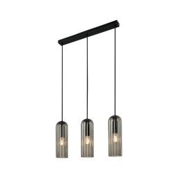 Nordlux - Lustră suspendată cu cablu MIELLA 3xE27/25W/230V negru/fumuriu