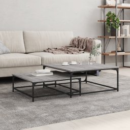 Mese suprapuse de cafea, 2 buc, sonoma gri, lemn prelucrat GartenMobel Dekor