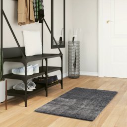 Covor HUARTE, fir scurt, moale si lavabil, antracit, 60x110 cm GartenMobel Dekor