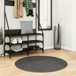 Covor "IZA" aspect scandinav, cu fire scurte, antracit, Ø 100cm GartenMobel Dekor