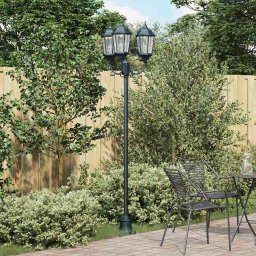 Stalp de lumina pentru gradina Verde închis Aluminiu, Sticla GartenMobel Dekor