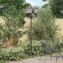 Stalp de lumina pentru gradina Bronz Aluminiu, Sticla GartenMobel Dekor