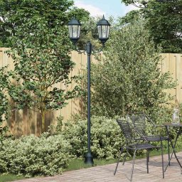 Stalp de lumina pentru gradina Verde închis Aluminiu, Sticla GartenMobel Dekor
