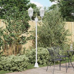 Stalp de lumina pentru gradina Alb Aluminiu, Sticla GartenMobel Dekor