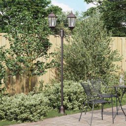 Stalp de lumina pentru gradina Bronz Aluminiu, Sticla GartenMobel Dekor