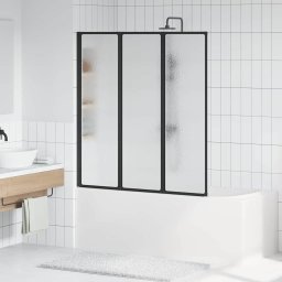 Paravan de dus Manual Negru 132 x 2 x 140 cm Aluminiu GartenMobel Dekor
