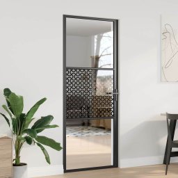 Usa de interior Negru 83 x 201.5 cm Sticla securizata, Aluminiu GartenMobel Dekor